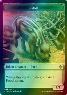 Boar Token (09) // Food Token (17) [Throne of Eldraine Tokens] [Foil]