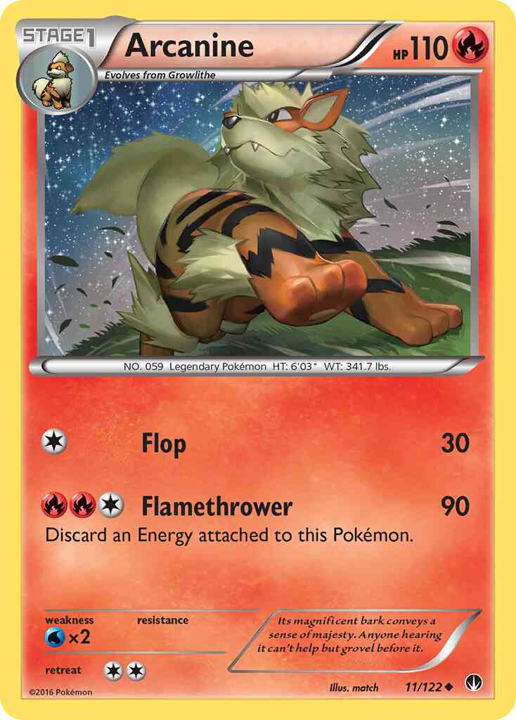 Arcanine - 11/122 - Uncommon [xy9-11] [Reverse Holo]
