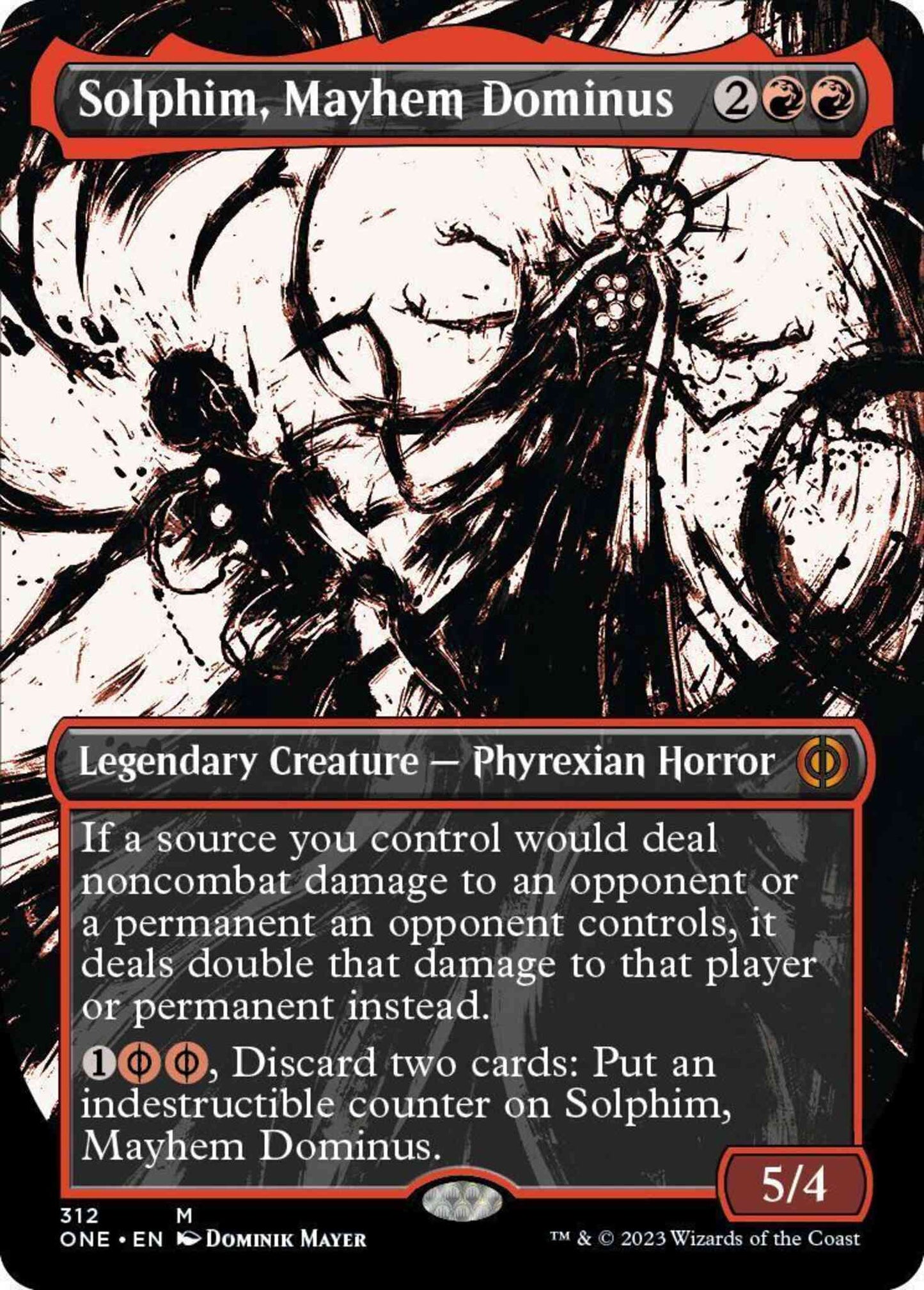Solphim, Mayhem Dominus [312] [Borderless] [Ichor] [Phyrexia: All Will Be One] [Non-Foil]