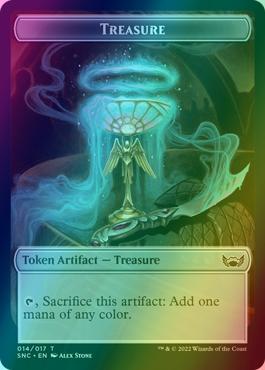 Angel Token (02) // Treasure Token (14) [Streets of New Capenna: Tokens] [Foil]