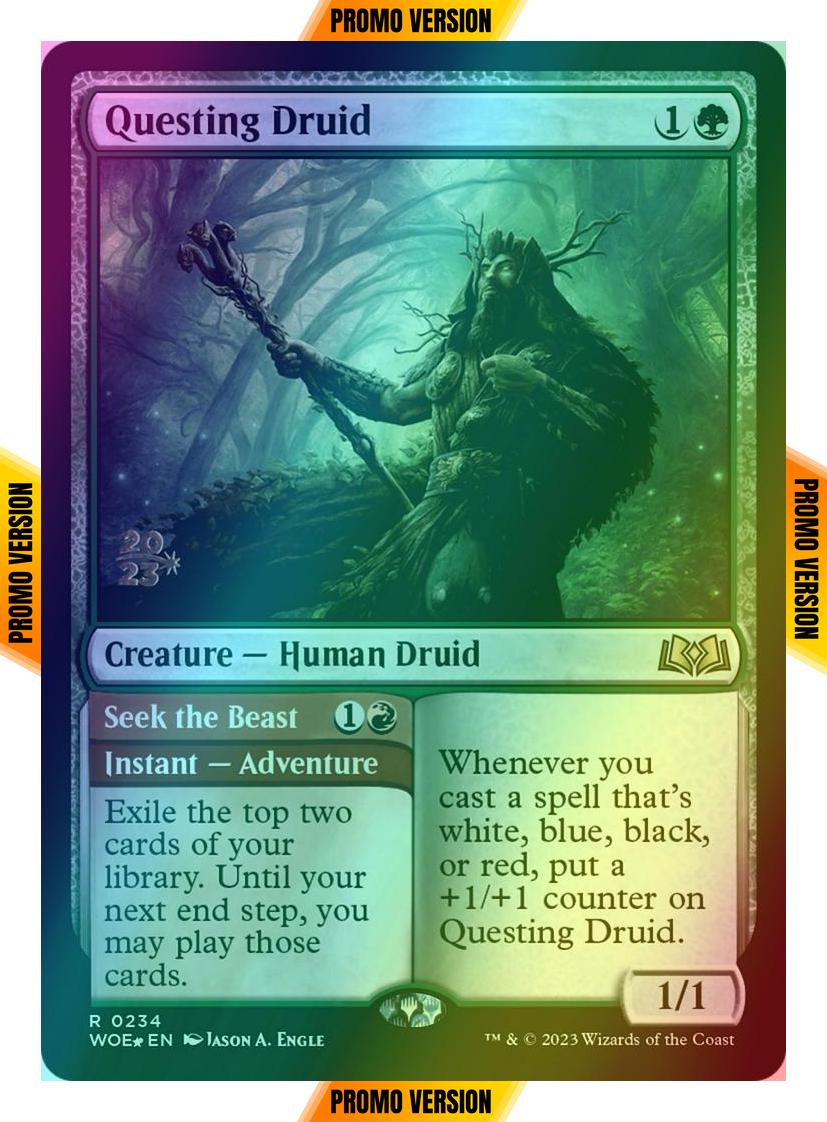 Questing Druid // Seek the Beast [234s] [Prerelease] [Wilds of Eldraine: Promos] [Foil]