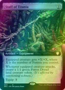 Staff of Titania [50] [Extended Art] [The Brothers' War: Commander] [Foil]