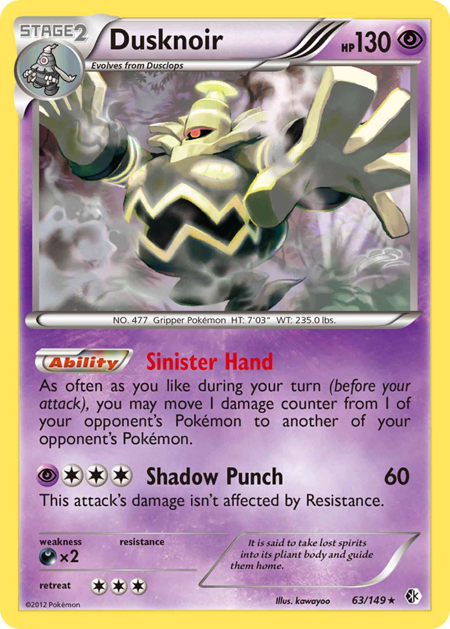 Dusknoir - 63/149 - Rare Holo [bw7-63] [Holo]