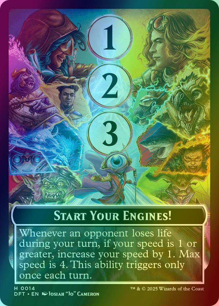Max Speed Token (14) // Start Your Engines! Token (14) [Aetherdrift: Tokens] [Foil]