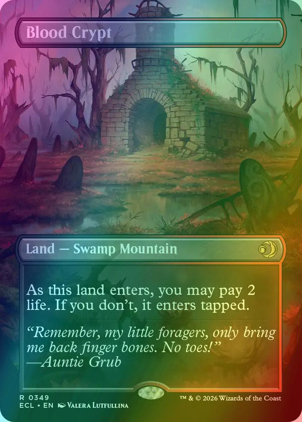 Blood Crypt // Blood Crypt [349] [Borderless] [Reversible Shock Lands] [Lorwyn Eclipsed] [Foil]