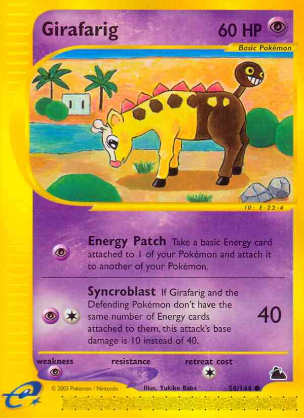 Girafarig - 58/144 - Common [ecard3-58] [Reverse Holo]