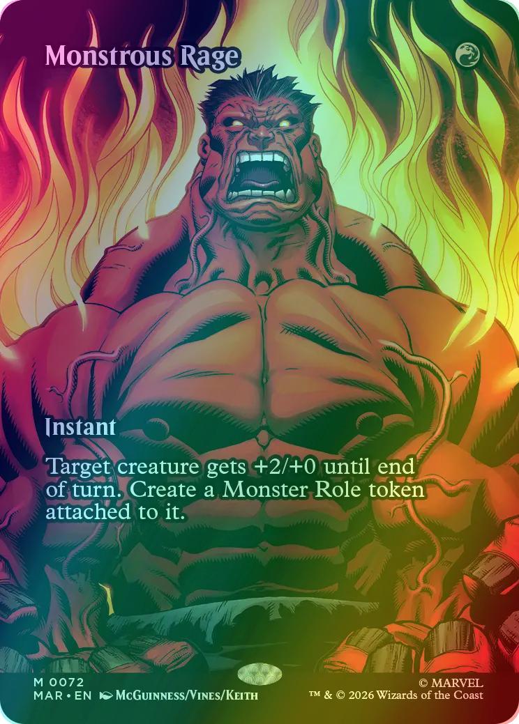 Monstrous Rage [72] [Borderless] [Source Material] [Marvel Universe] [Foil]