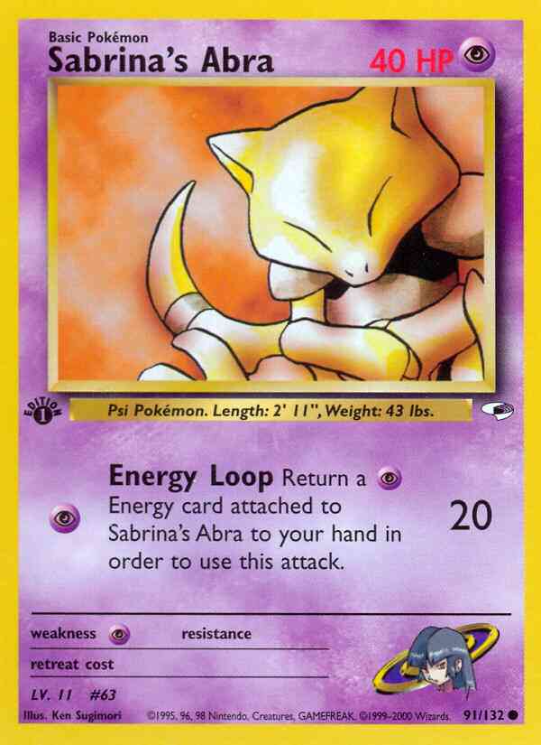 Sabrina's Abra - 91/132 - Common - 1st Edition [gym1-91] [Non-Holo]
