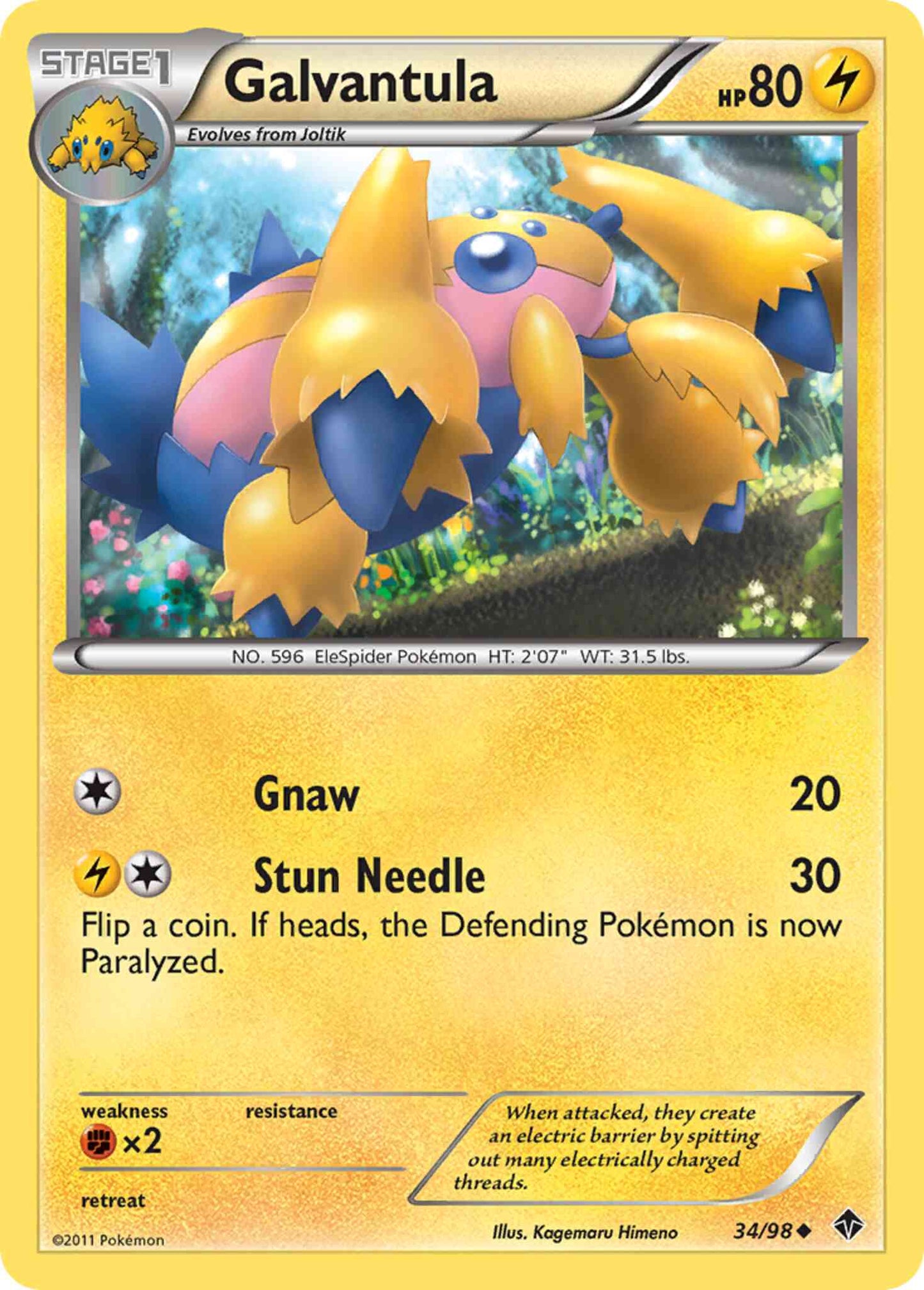 Galvantula - 34/98 - Uncommon [bw2-34] [Reverse Holo]