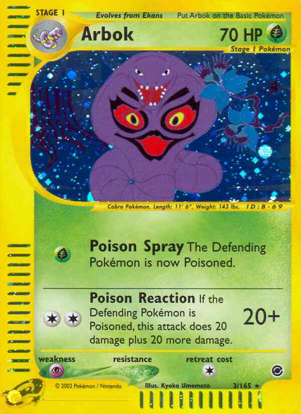 Arbok - 3/165 - Rare [ecard1-3] [Reverse Holo]