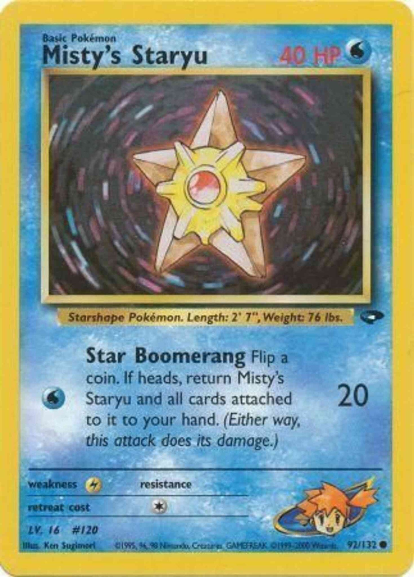 Misty's Staryu - 92/132 - Common - Unlimited [gym2U-92] [Non-Holo]