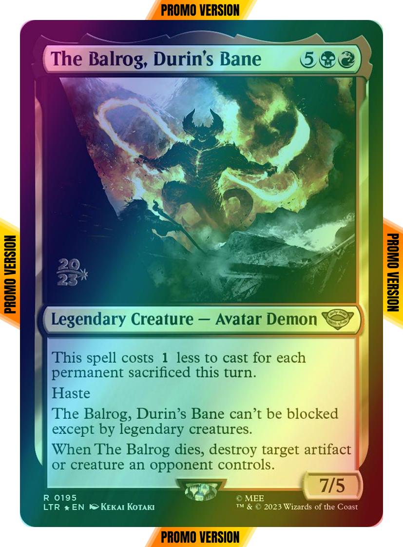 The Balrog, Durin's Bane [195s] [Prerelease] [The Lord of the Rings: Tales of Middle-earth: Promos] [Foil]