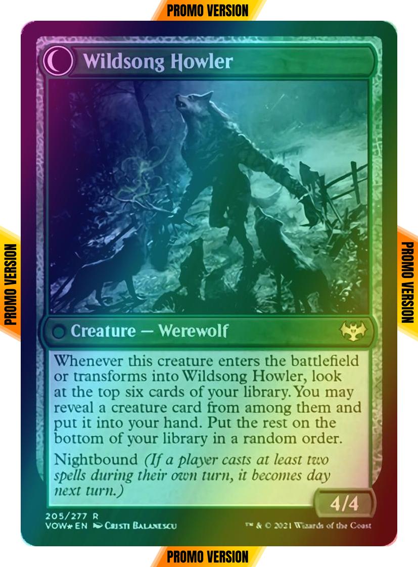 Howlpack Piper // Wildsong Howler [Prerelease] [205s] [Innistrad: Crimson Vow: Promos] [Foil]