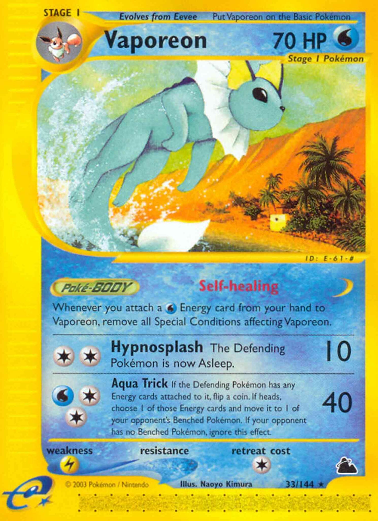 Vaporeon - 33/144 - Rare [ecard3-33] [Reverse Holo]