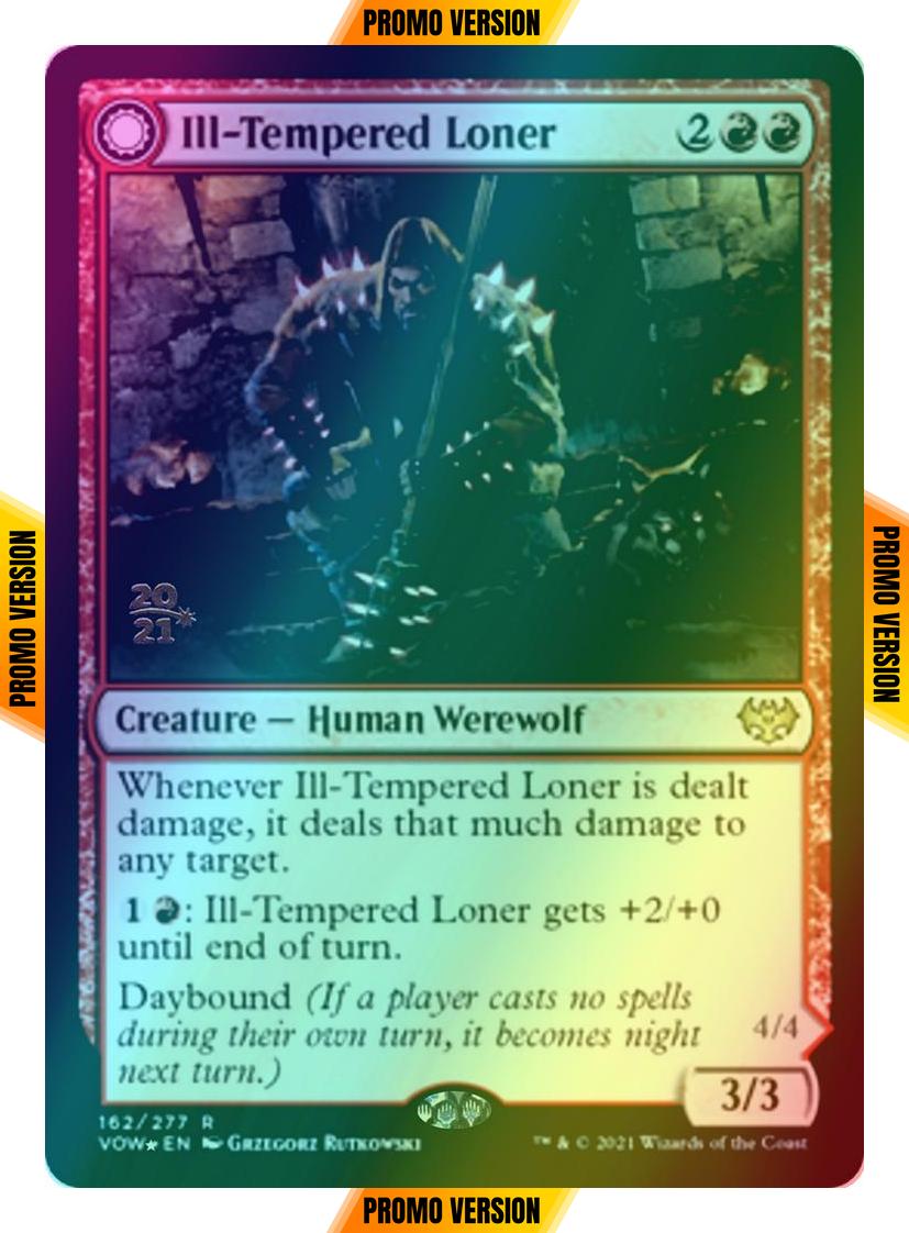 Ill-Tempered Loner // Howlpack Avenger [Prerelease] [162s] [Innistrad: Crimson Vow: Promos] [Foil]