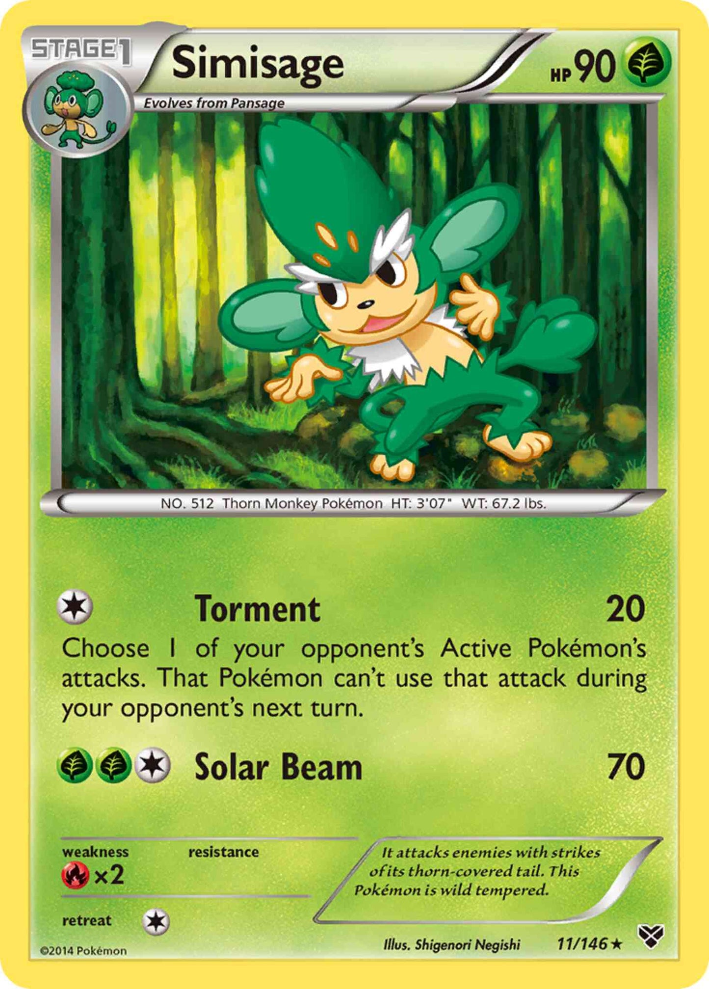 Simisage - 11/146 - Rare [xy1-11] [Non-Holo]