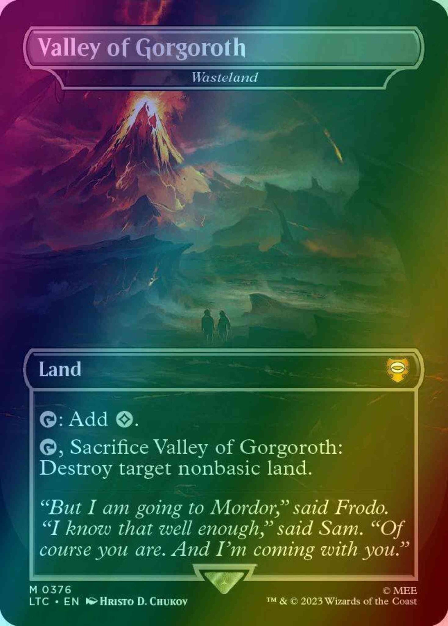 Valley of Gorgoroth - Wasteland [376] [Borderless] [Realms and Relics] [The Lord of the Rings: Tales of Middle-earth: Commander] [Foil]