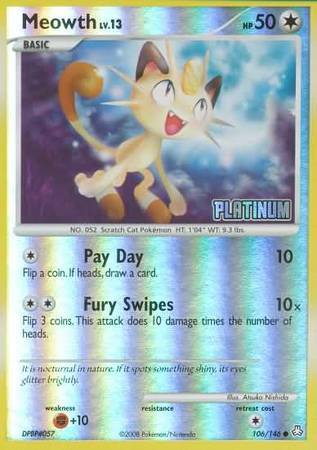Meowth - 106/146 - Reverse Holo BK Promo [Reverse Holo]