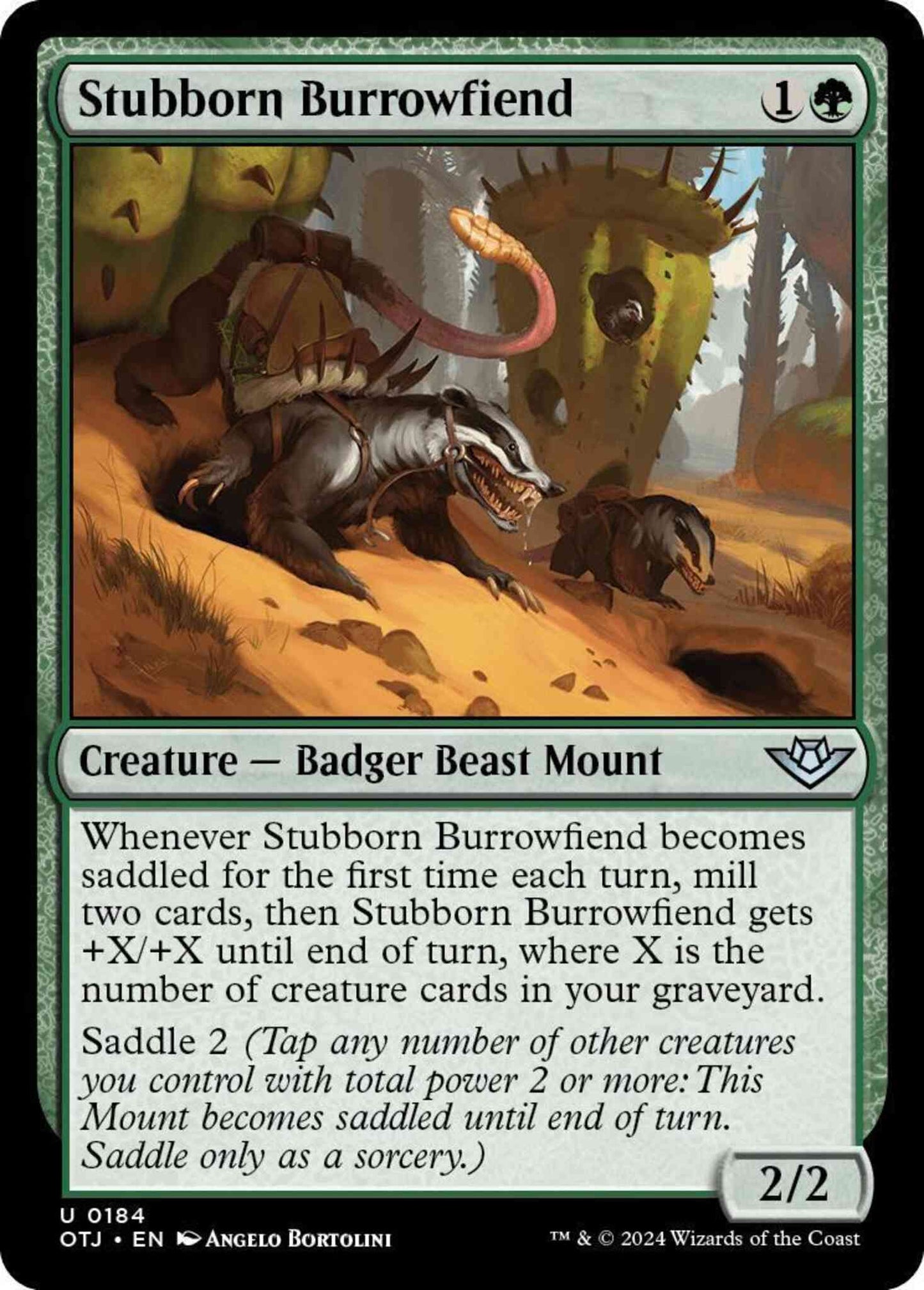 Stubborn Burrowfiend [184] [Outlaws of Thunder Junction] [Non-Foil]