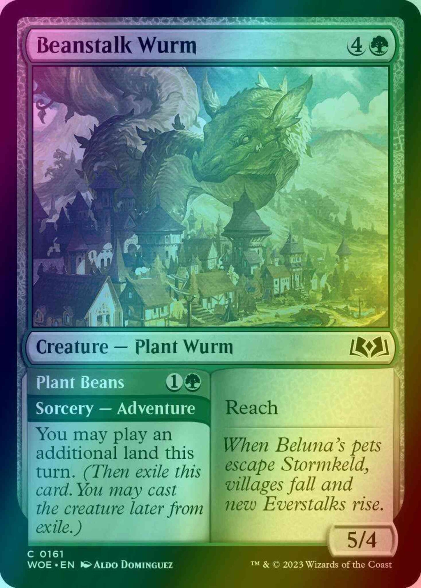 Beanstalk Wurm // Plant Beans [161] [Wilds of Eldraine] [Foil]