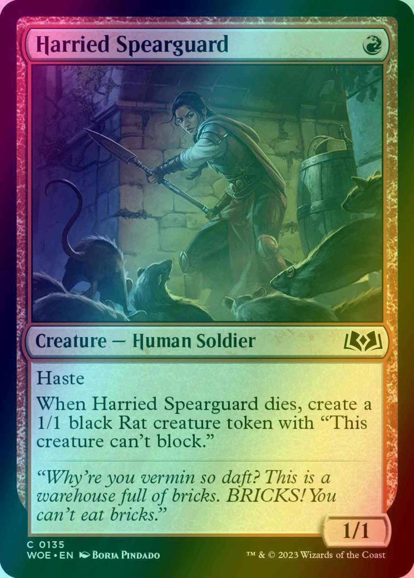 Harried Spearguard [135] [Wilds of Eldraine] [Foil]