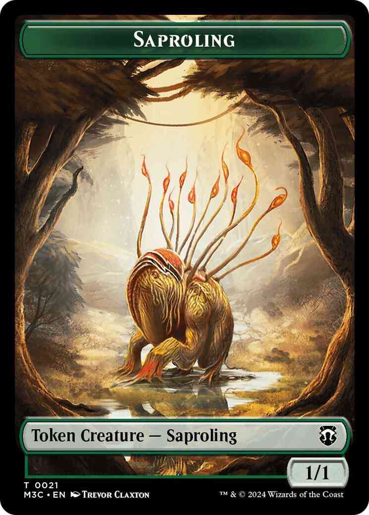 Saproling Token (21) // Tarmogoyf Token (22) [Modern Horizons 3: Commander: Tokens] [Non-Foil/Ripple Foil]