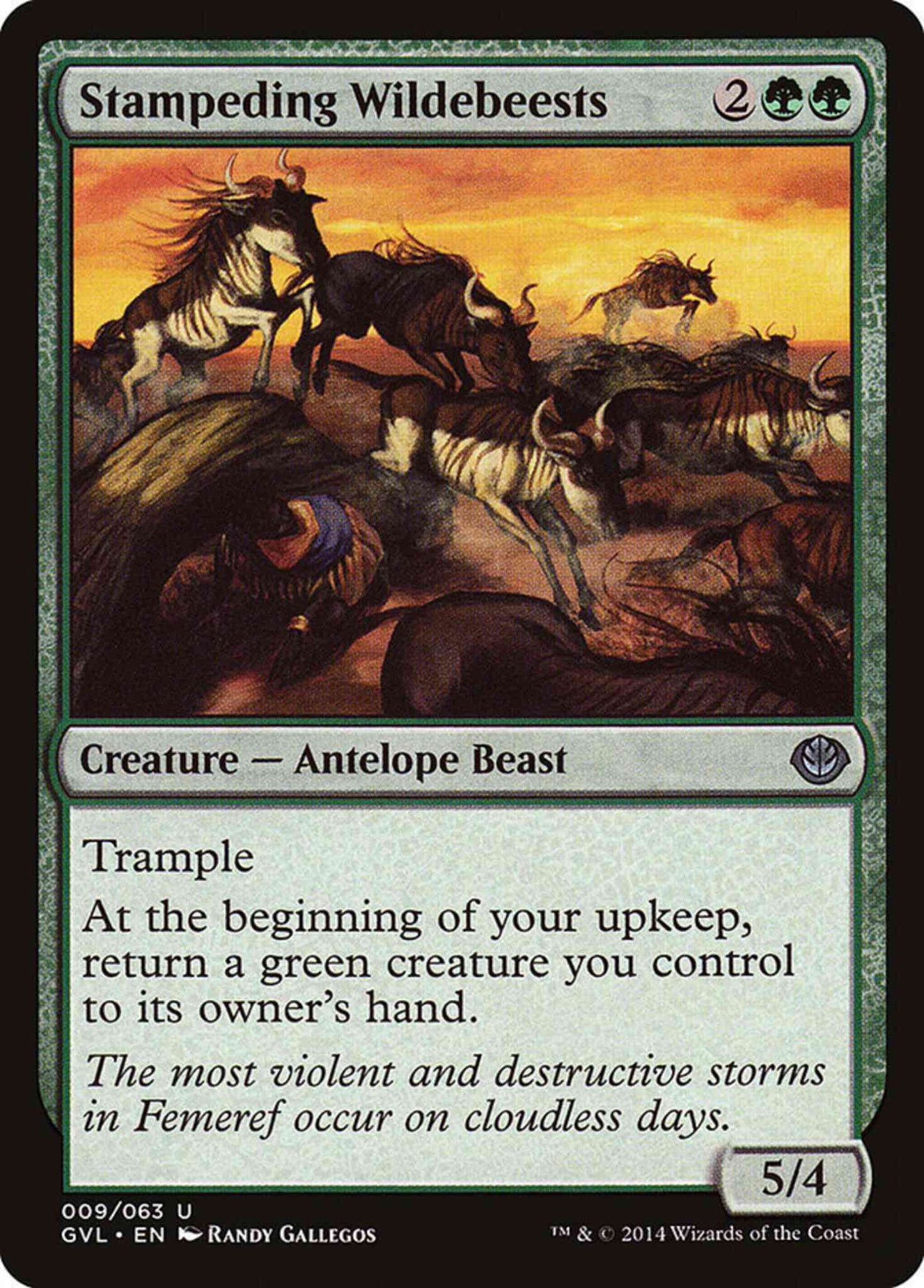Stampeding Wildebeests [9] [Duel Decks Anthology: Garruk vs. Liliana] [Non-Foil]