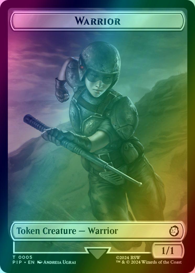 Radiation Token (22) // Warrior Token (05) [Fallout: Tokens] [Foil]