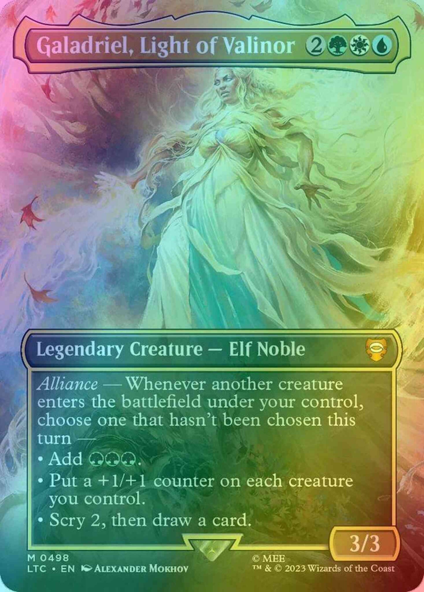 Galadriel, Light of Valinor [498] [Borderless] [The Lord of the Rings: Tales of Middle-earth: Commander] [Foil]