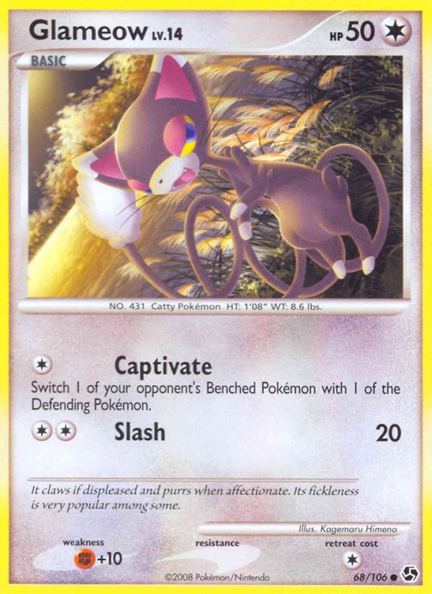 Glameow - 68/106 - Common [dp4-68] [Reverse Holo]