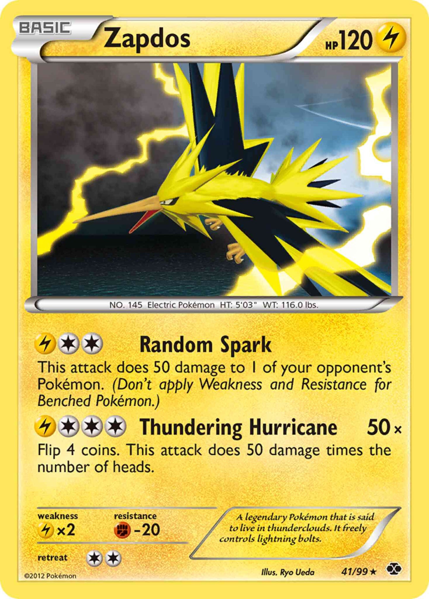 Zapdos - 41/99 - Rare Holo [bw4-41] [Reverse Holo]