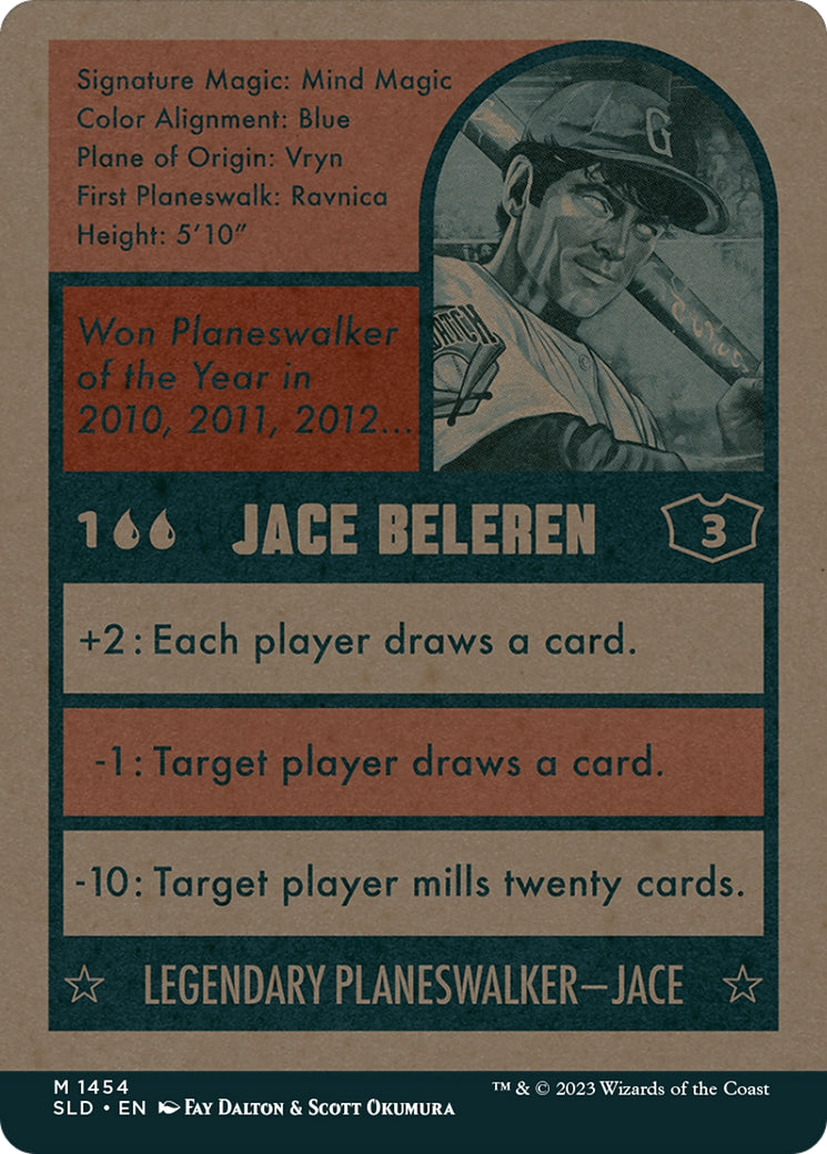 Jace Beleren // Jace Beleren [1454] [Borderless] [Magic: The Baseballing] [Secret Lair Drop] [Non-Foil]