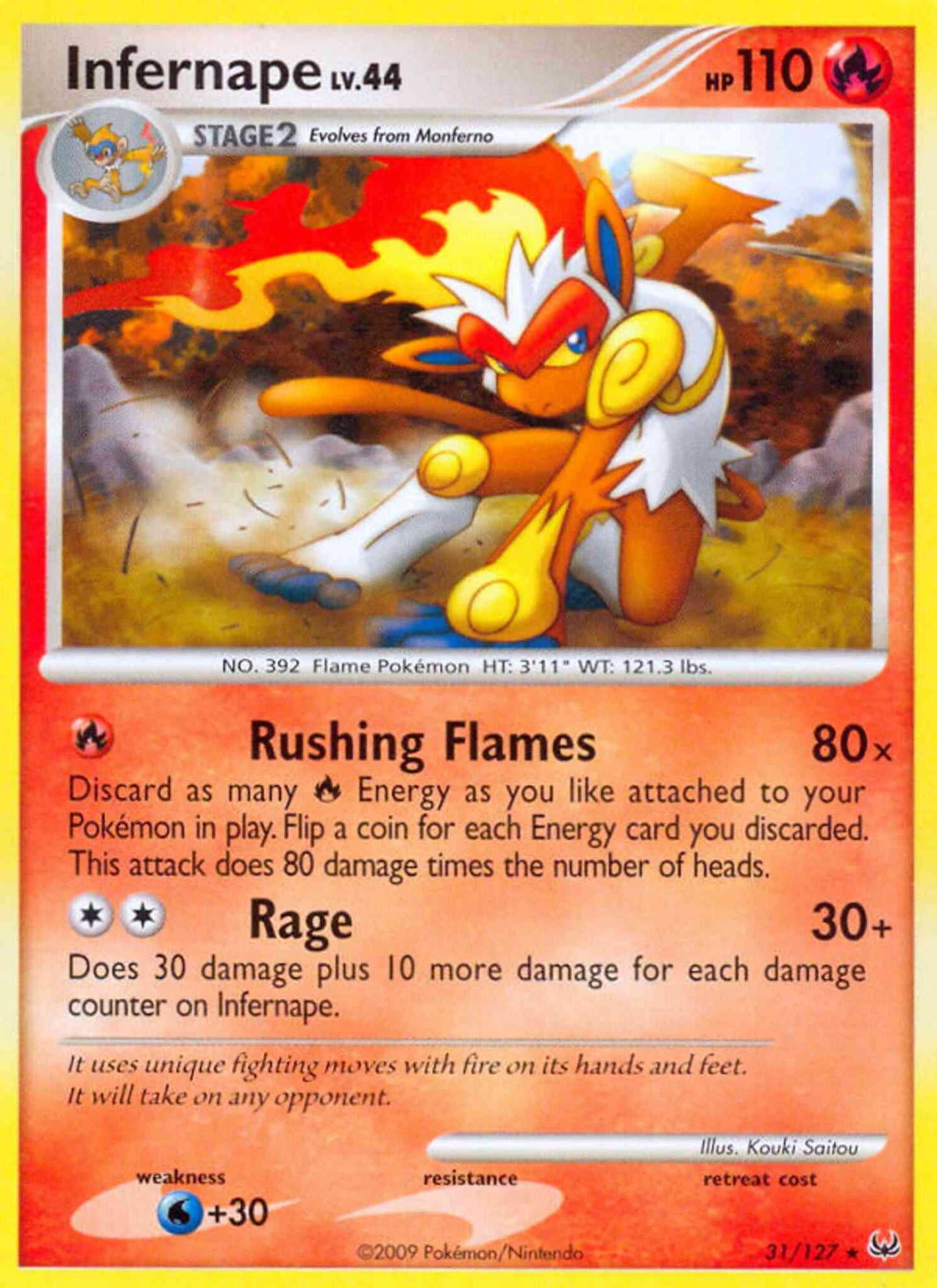 Infernape - 31/127 - Rare [pl1-31] [Non-Holo]
