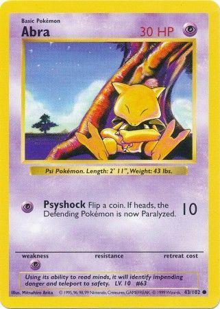 Abra - 43/102 - Common - Shadowless [base1S-43] [Non-Holo]