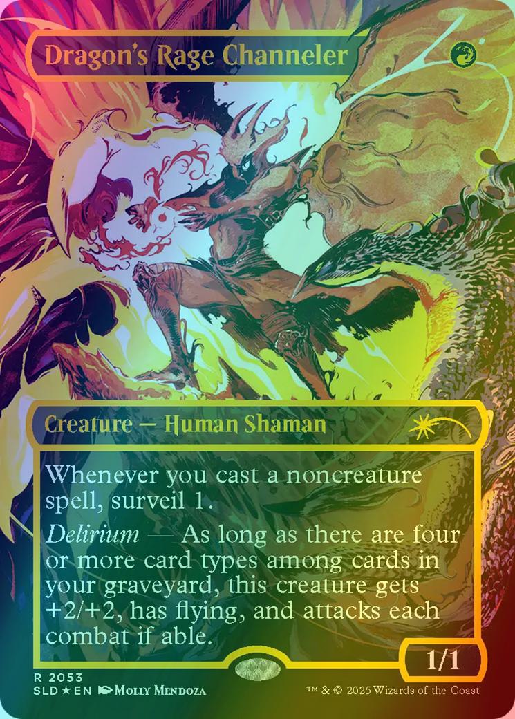 Dragon's Rage Channeler [2053] [Borderless] [Everything Is On Fire] [Secret Lair Drop] [Raised Foil]