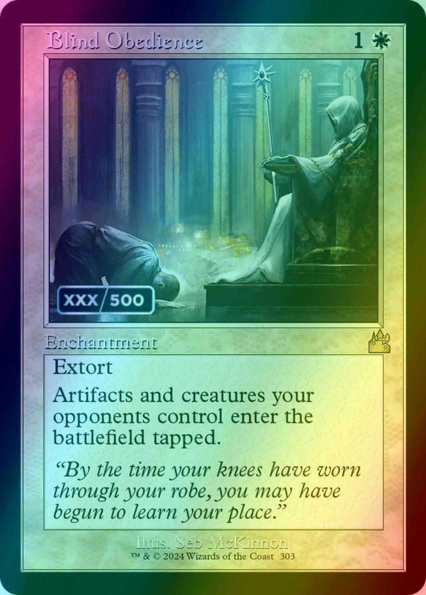 Blind Obedience - Serial Numbered [303z] [Retro Frame] [Ravnica Remastered] [Foil]