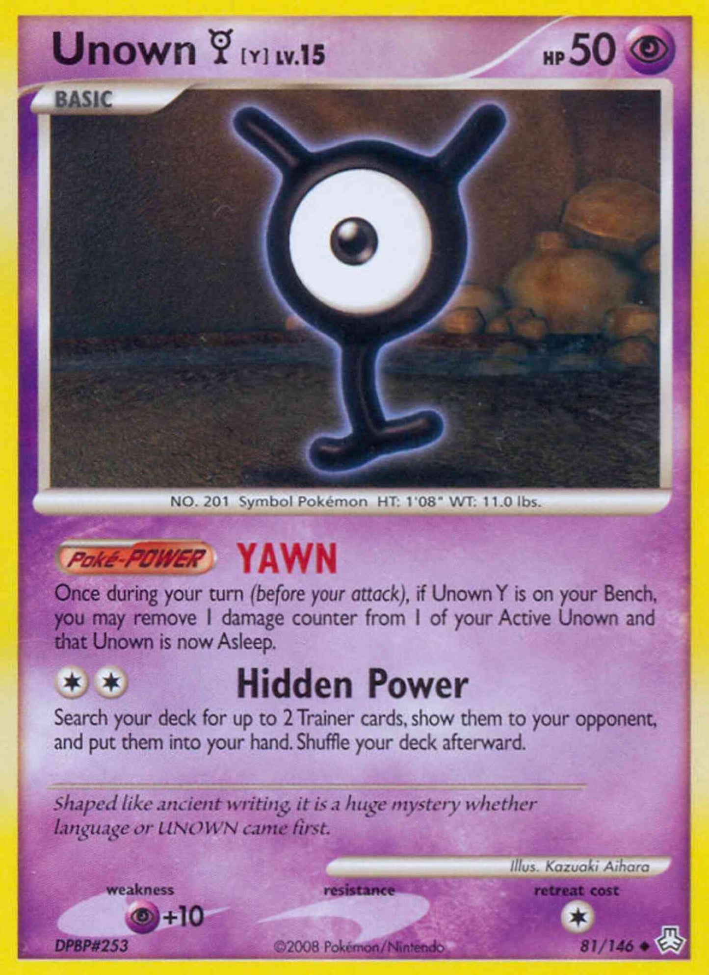 Unown Y - 81/146 - Uncommon [dp6-81] [Non-Holo]