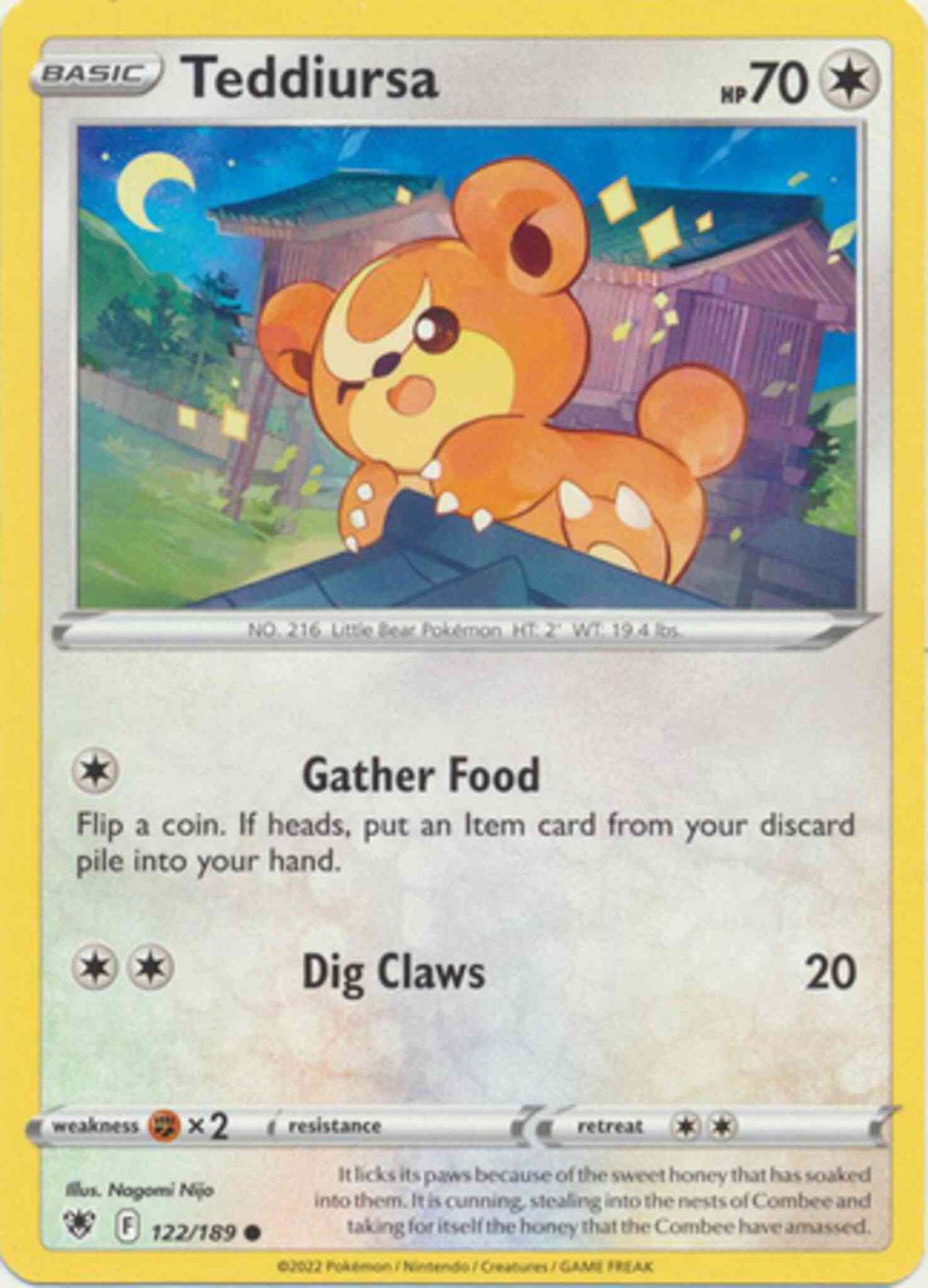 Teddiursa - 122/189 - Common [swsh10-122] [Non-Holo]