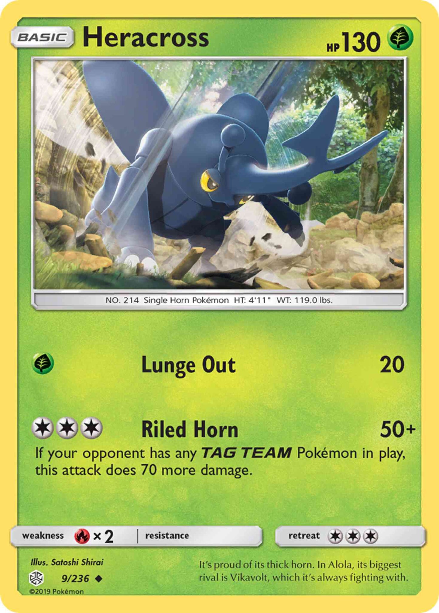 Heracross - 9/236 - Uncommon [sm12-9] [Reverse Holo]