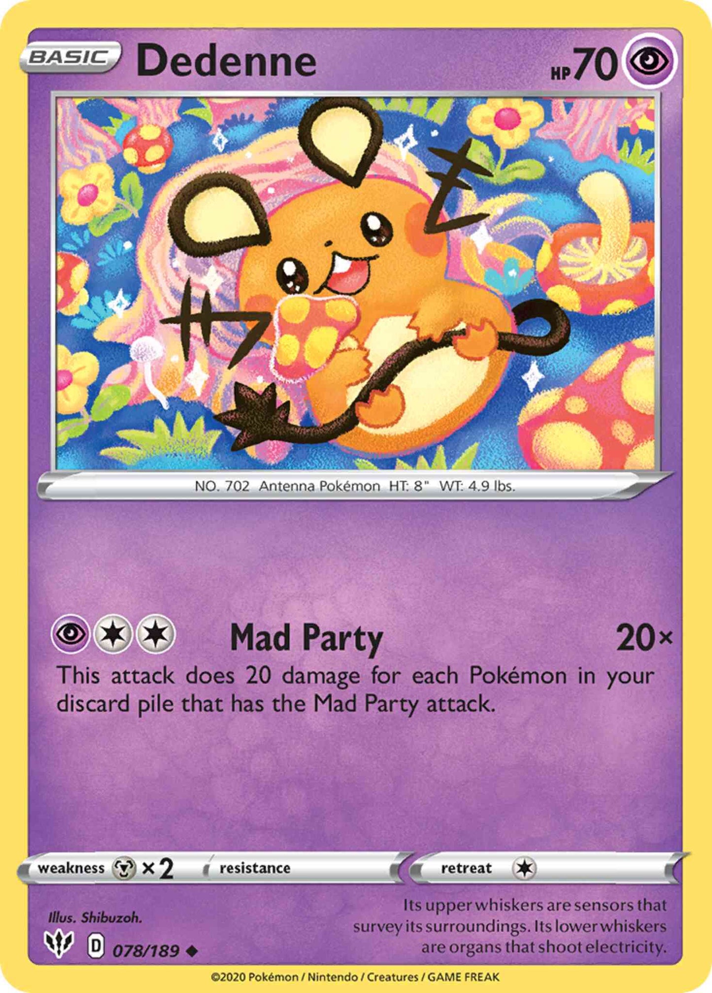 Dedenne - 078/189 - Uncommon [swsh3-078] [Reverse Holo]