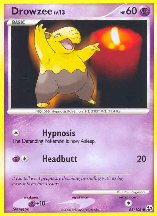 Drowzee - 65/106 - Common [dp4-65] [Reverse Holo]
