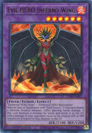 Evil HERO Inferno Wing - LDS3-EN027 - Ultra Rare - 1st Edition