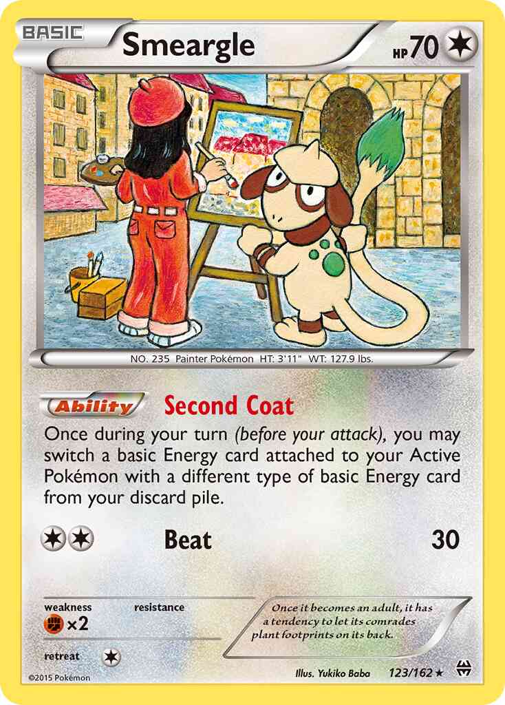 Smeargle - 123/162 - Rare [xy8-123] [Non-Holo]