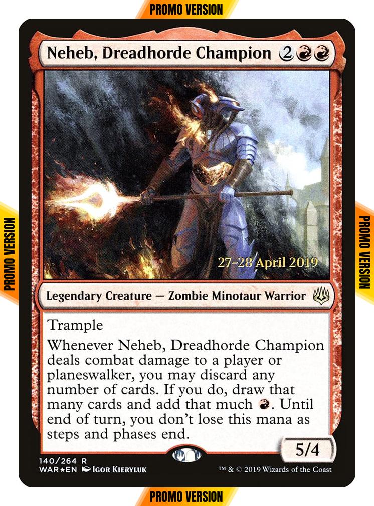 Neheb, Dreadhorde Champion [140s] [War of the Spark Promos] [Foil]