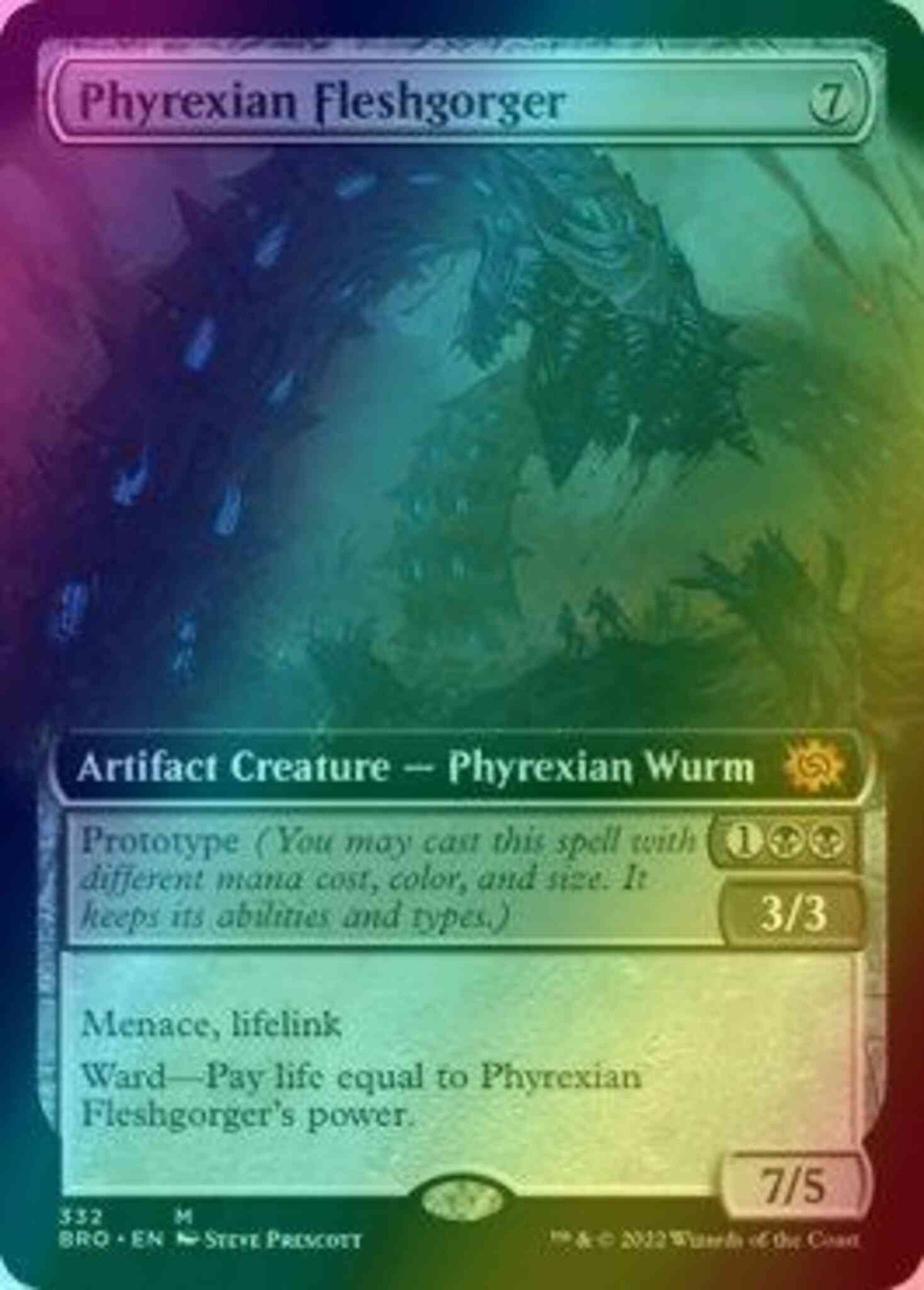 Phyrexian Fleshgorger [332] [Extended Art] [The Brothers' War] [Foil]