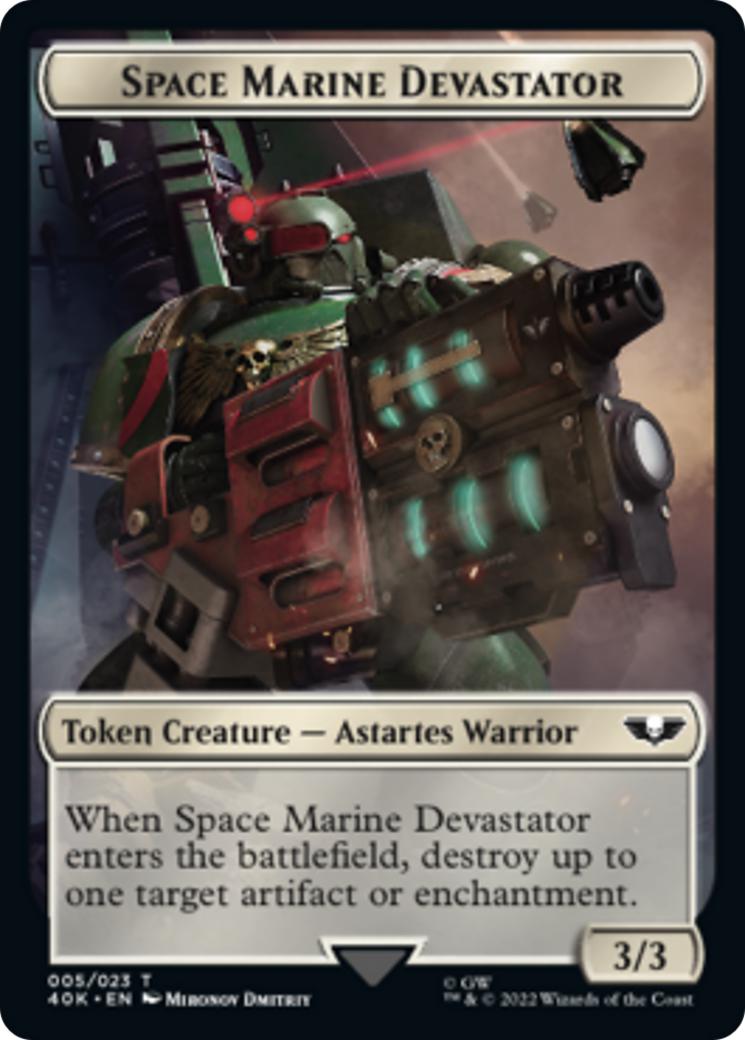 Soldier Token (02) // Space Marine Devastator Token (05) [Universes Beyond: Warhammer 40,000: Tokens] [Non-Foil]