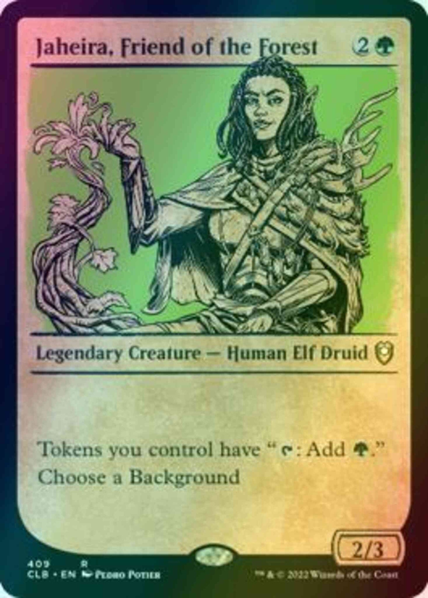 Jaheira, Friend of the Forest [409] [Rulebook Showcase] [Commander Legends: Battle for Baldur's Gate] [Foil]
