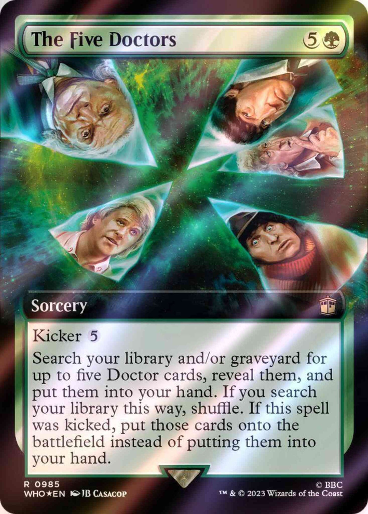 The Five Doctors [985] [Extended Art] [Universes Beyond: Doctor Who] [Surge Foil]