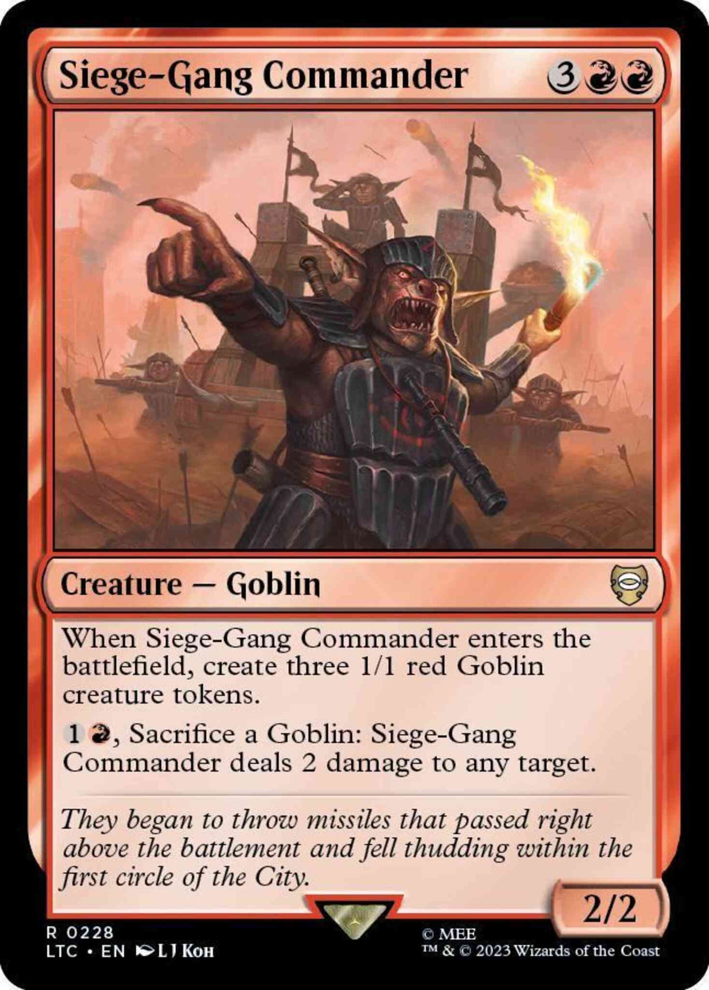 Siege-Gang Commander [228] [The Lord of the Rings: Tales of Middle-earth: Commander] [Non-Foil]