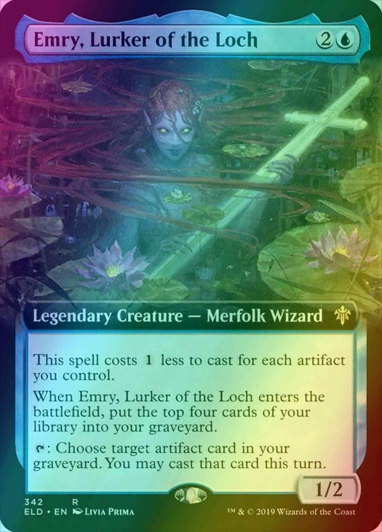 Emry, Lurker of the Loch [342] [Extended Art] [Throne of Eldraine] [Foil]
